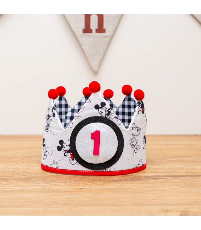 Corona reversible Unisex para cumpleaños. Modelo Mickey Mouse