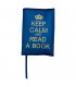Funda para libros "Keep Calm" marino/dorado