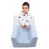 Sillón o asiento Montessori de espuma para bebés y niños "Estrellas" azul
