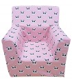 Sillón o asiento Montessori de espuma para bebés y niños - Pandas rosa